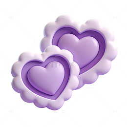 紫色心形云彩装饰图案