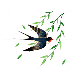 燕子插画春天元素矢量素材