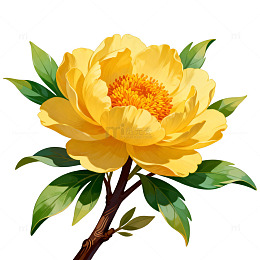牡丹花绘画素材