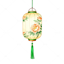 精致花卉灯笼设计图案