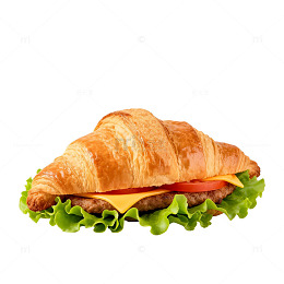 可颂三明治美食插画素材