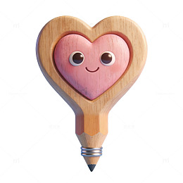 可爱心形铅笔创意设计