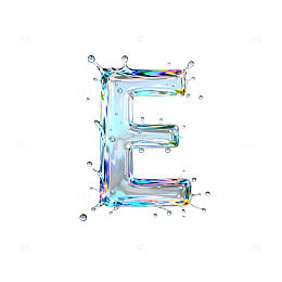 水晶风格英文字母E图案设计元素