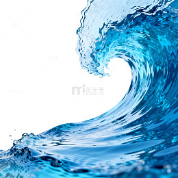 蓝色海浪波涛汹涌海水