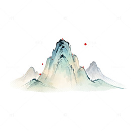 水墨山水画古风山峰插画