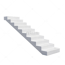 简洁白色楼梯三维模型