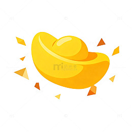 卡通金元宝财富图标设计元素