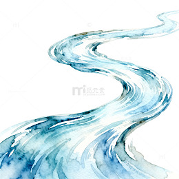 水墨蜿蜒曲线抽象艺术画