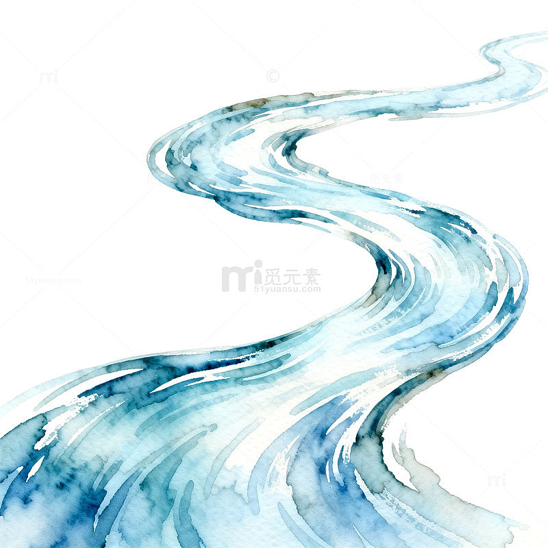 水墨蜿蜒曲线抽象艺术画