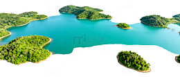湖光山色自然风景航拍图