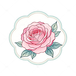 淡雅玫瑰卡通插画