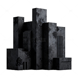 黑色城市建筑模型设计