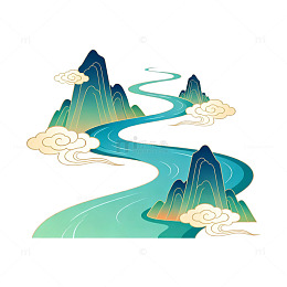 山水风景插画设计素材