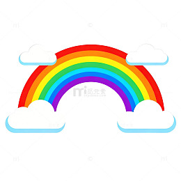 彩虹云朵卡通插画