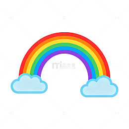 彩虹云朵卡通图案设计