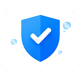 蓝色盾牌安全标识图标