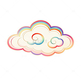 彩虹云彩卡通贴纸