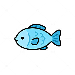 卡通鱼简笔画素材