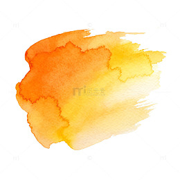 水彩渐变橙黄墨迹艺术素材