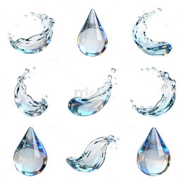 水晶水滴艺术图案设计素材