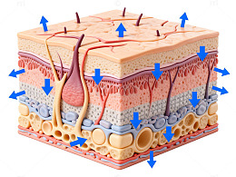 人体皮肤结构示意图