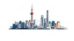 城市天际线现代建筑插画