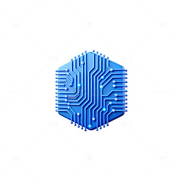 蓝色科技电路板图案矢量素材