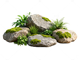 自然风岩石绿植组合设计