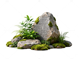 自然风石头绿植组合装饰设计