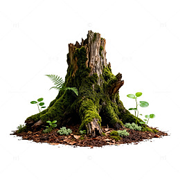 自然风老树桩景观装饰素材