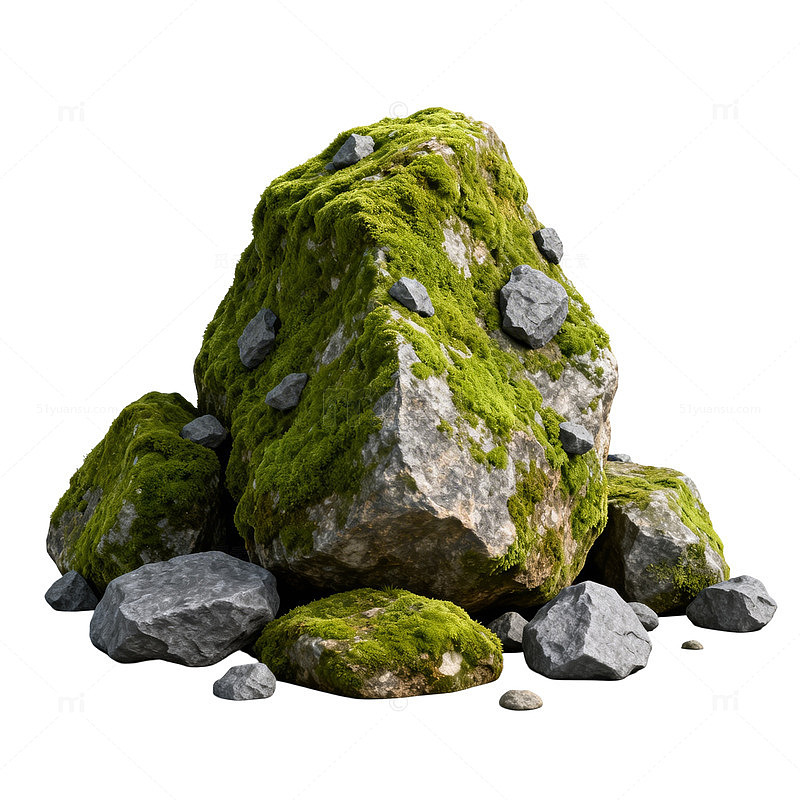 自然风岩石苔藓场景