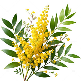 鲜花黄叶组合插画素材