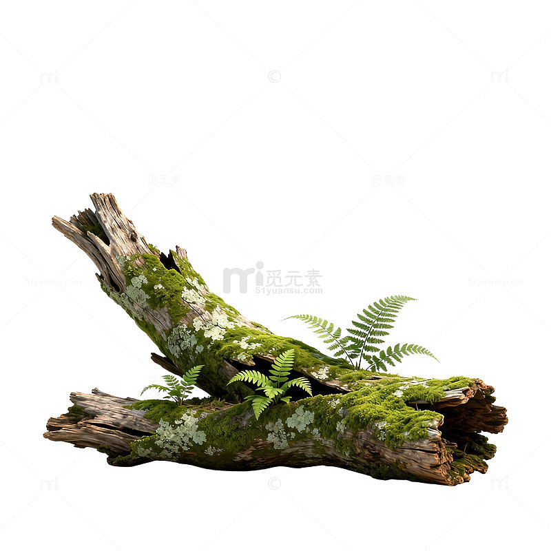 自然风枯木苔藓盆景