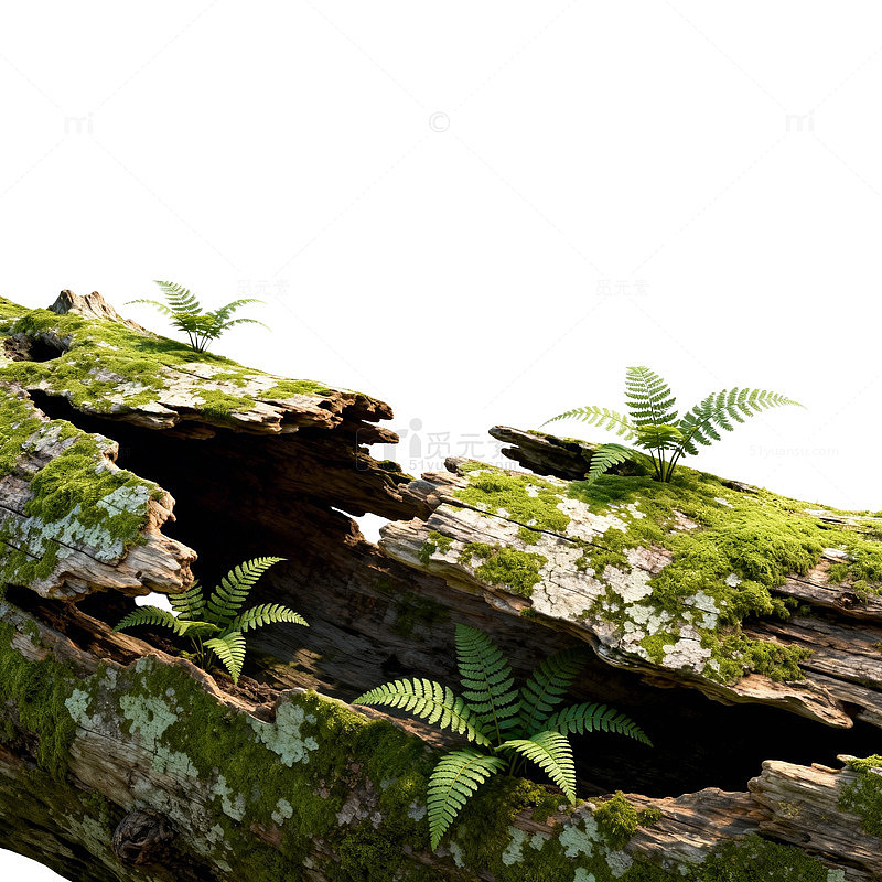 自然风枯木苔藓绿植背景