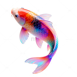 多彩金鱼艺术插画