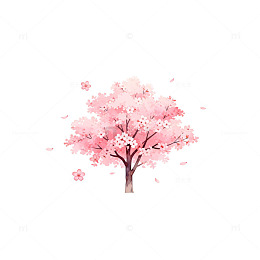 樱花盛开春日美景插画素材