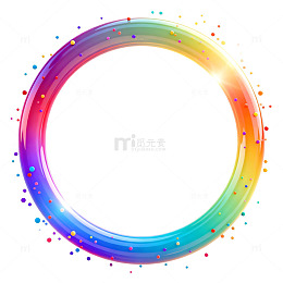 彩虹光环节日装饰图案
