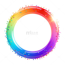 彩虹圆环装饰设计素材