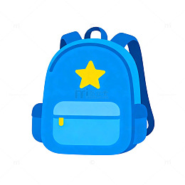 卡通蓝色背包图标