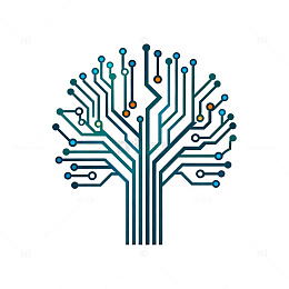 科技树电路板图案矢量素材