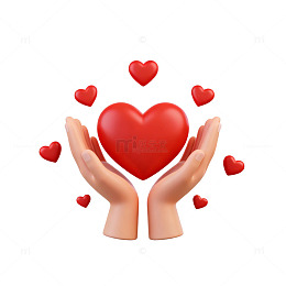 爱心手掌插画设计元素