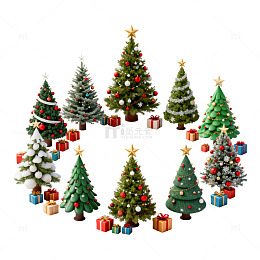 圣诞树节日装饰模型素材