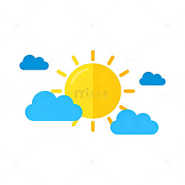 卡通风格晴天插画