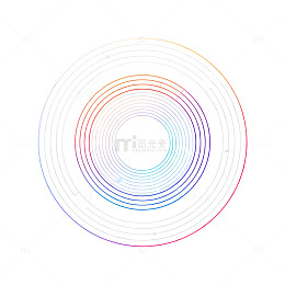 彩色同心圆图案设计元素