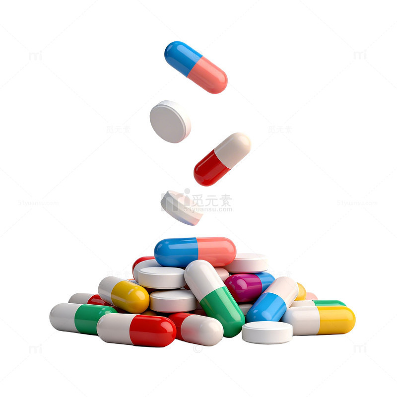 多彩药片堆叠图案