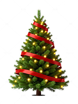 圣诞树装饰节日插画