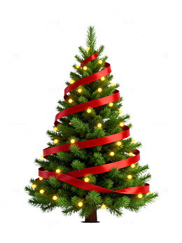 卡通圣诞树装饰设计素材