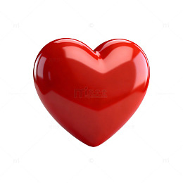 红色心形3D模型素材