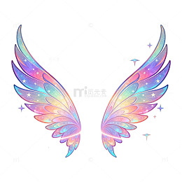 彩虹翅膀梦幻图案