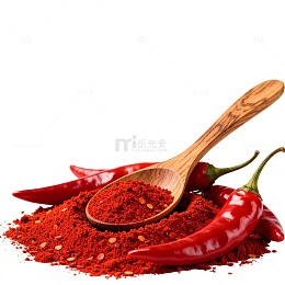 红辣椒粉与新鲜辣椒素材